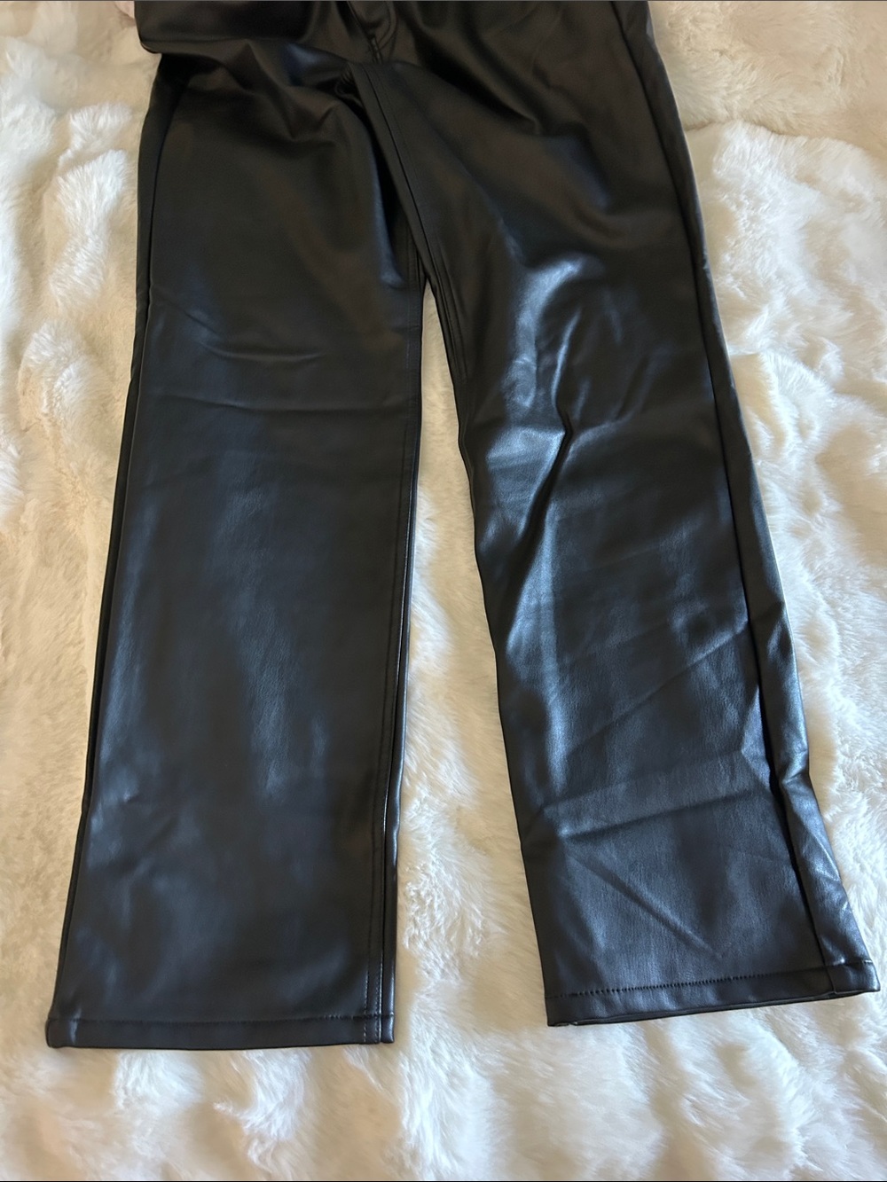 Calvin Klein Black Faux Leather Pants - Picture 7 of 8